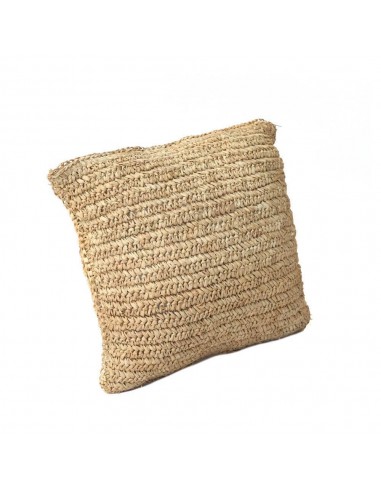 Coussin raphia carré - Fibres naturelles, coussin bohème 40 cm du meilleur 