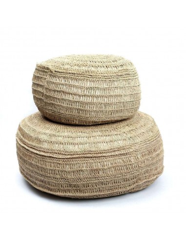 Pouf en osier tressé - assise en fibres Naturelles, siège deux tailles de technologie