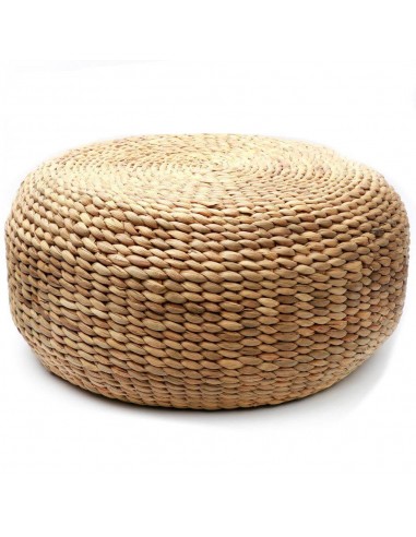 Pouf rond en jacinthe tressée - Assise en fibre naturel ou table basse vous aussi creer 