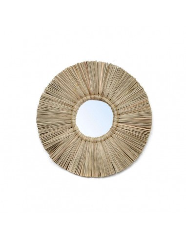 Miroir mural rond Alang-alang, miroir bohème 35 cm, deux coloris français