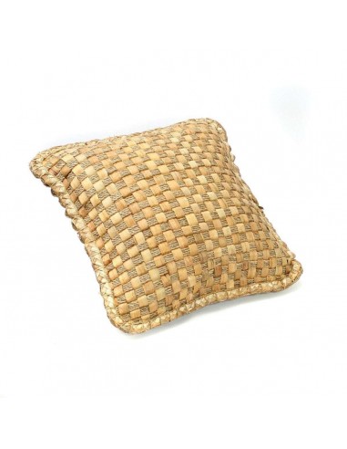 Coussin en jacynthe tressé carré - Fibres naturelles, coussin bohème, 2 tailles destockage