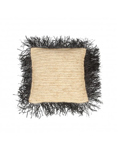 La Housse de Coussin Raphia - Carré - Noir Naturel - 40x40 2 - 3 jours ouvrés.